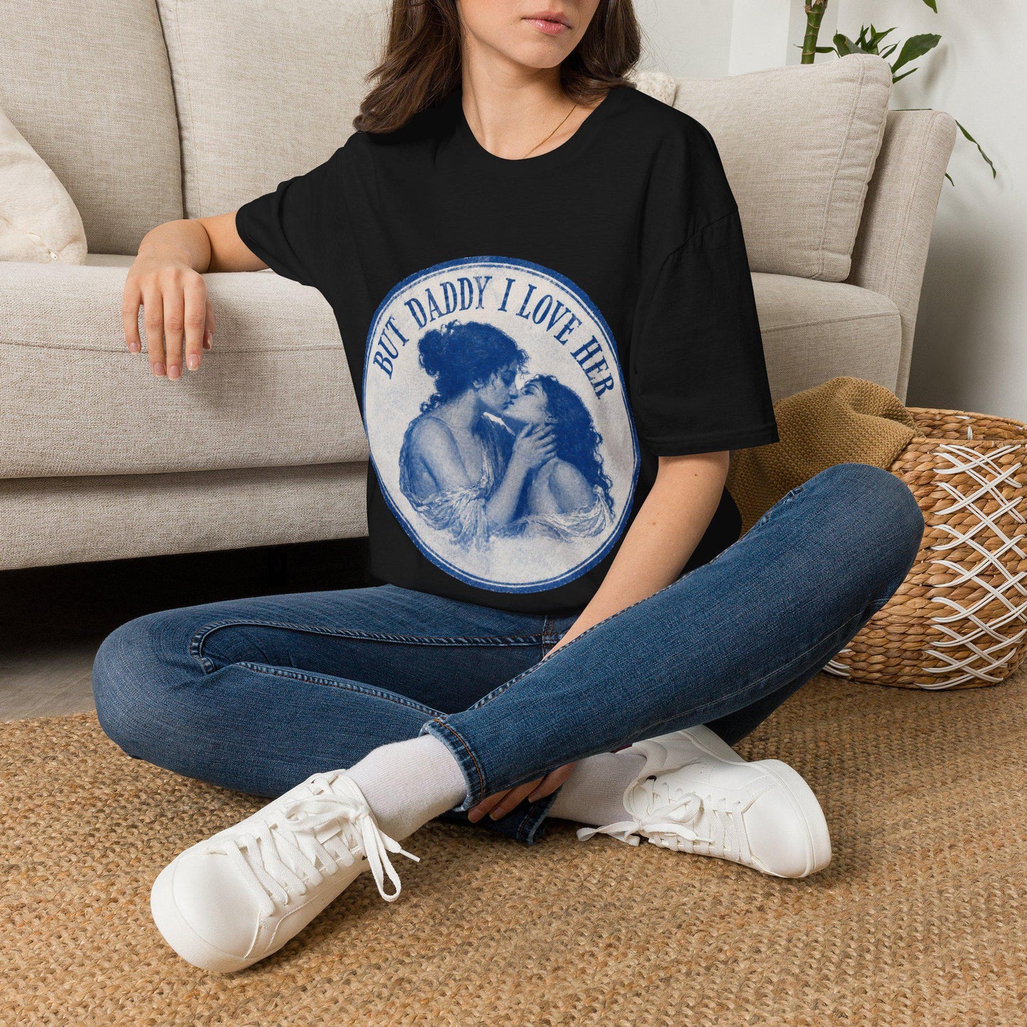 TOO PRETTY to be with men | Lesbian Graphic Tee | oversized Shirt | Sapphic LGBT Queer | Feminist | Girls support Girls | Girl power