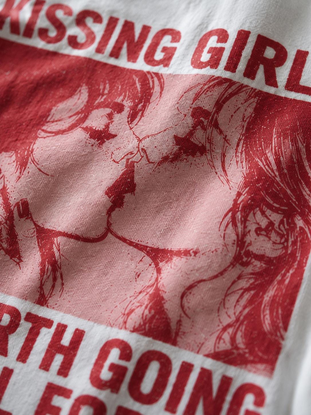 Kissing Girls Is Worth Going To Hell For Shirt | Sapphic Graphic Tee | Lesbian Pride T-Shirt | Retro Pulp Art Top | Queer Feminist Clothing