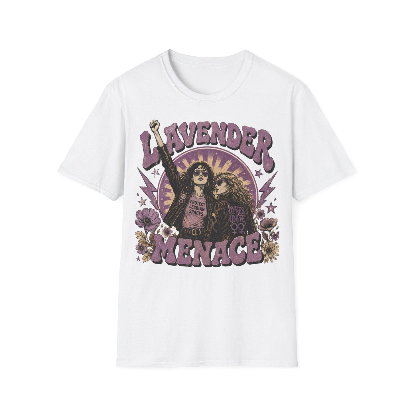 Lavender Menace Shirt, Vintage Lesbian Rights Graphic Tee, Retro Queer Feminist T-Shirt, Sapphic Pride Top, 70s Dyke Activist Apparel