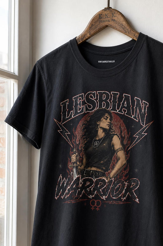 Lesbian Warrior T-shirt, Lesbian Warrior Gothic Shirt, Oversized Tee, Dark Fantasy Shirt, Vintage 90s, Y2K