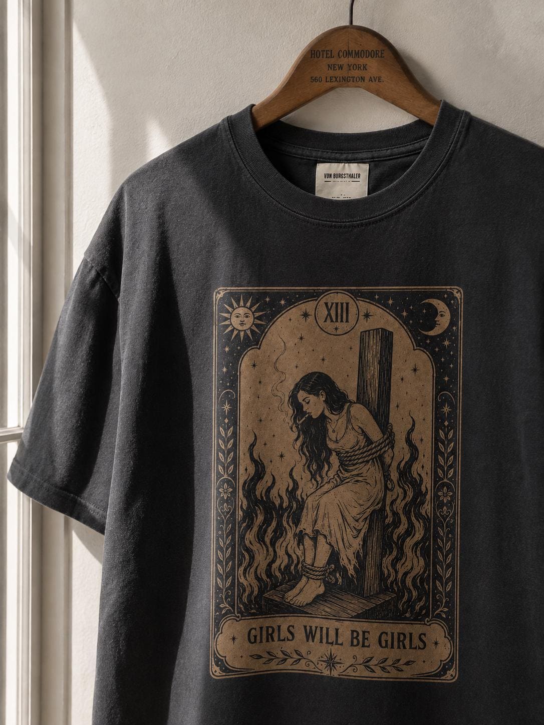 Girls Will Be Girls Witch Shirt, Tarot T-Shirt, Dark Halloween Top, Vintage Witchy Graphic Tee, Goth Aesthetic Merch, Feminist, Zodiac Sign