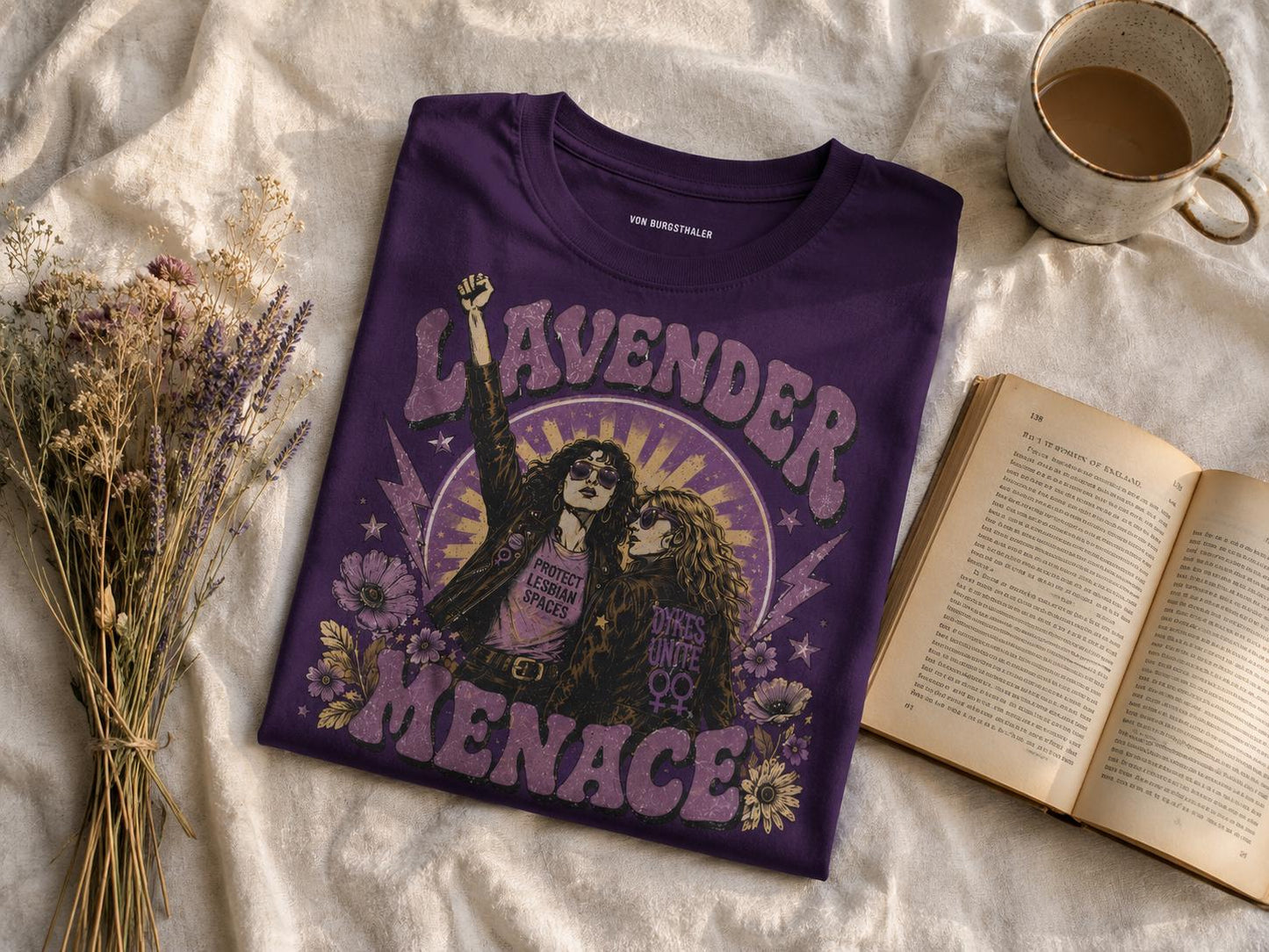 Lavender Menace Shirt, Vintage Lesbian Rights Graphic Tee, Retro Queer Feminist T-Shirt, Sapphic Pride Top, 70s Dyke Activist Apparel
