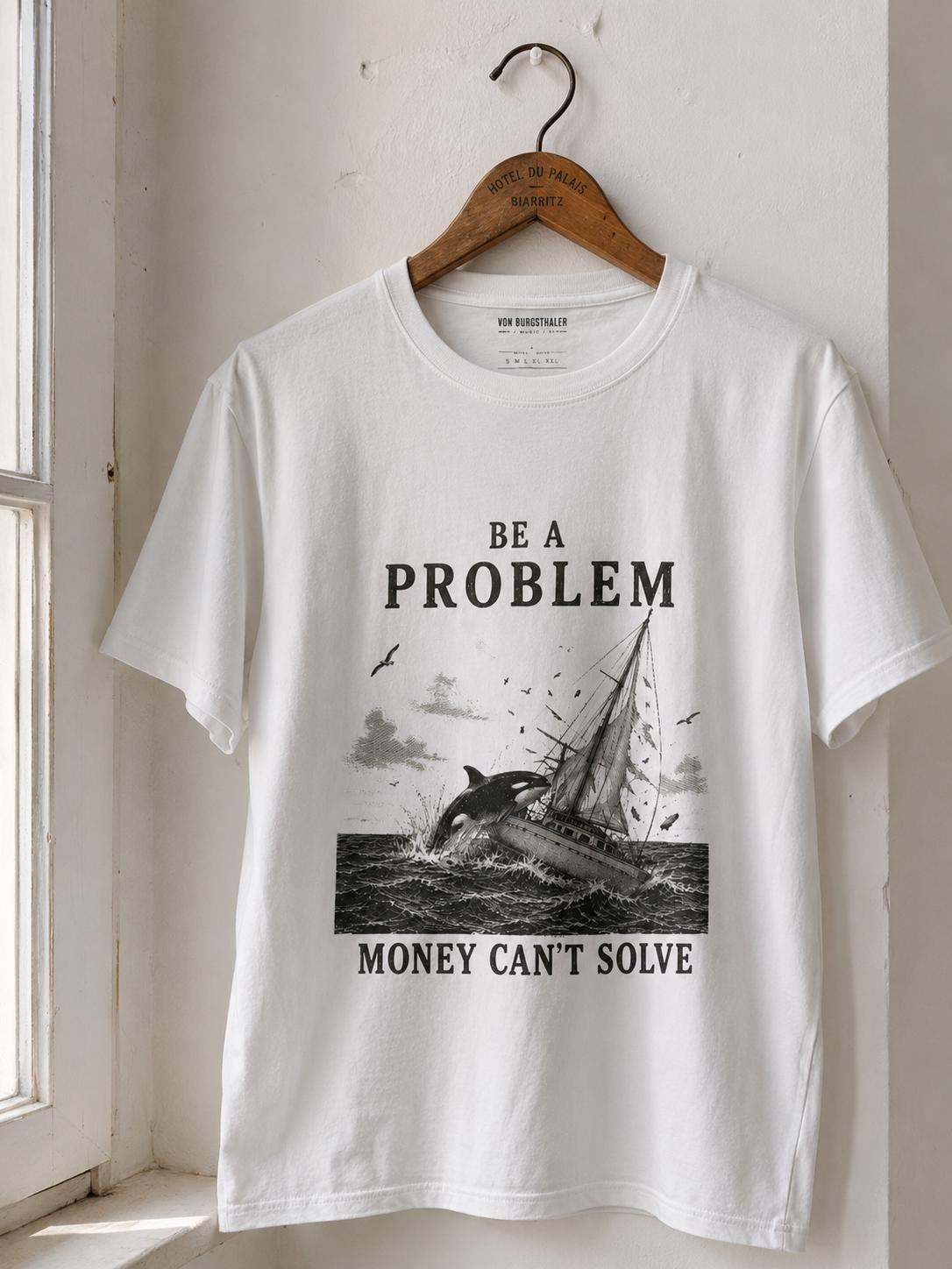 Be A Problem Money Can't Solve Shirt, Orca Yacht Attack T-Shirt, Sarcastic Funny Meme Graphic Tee, Vintage Nautical Offshore Top