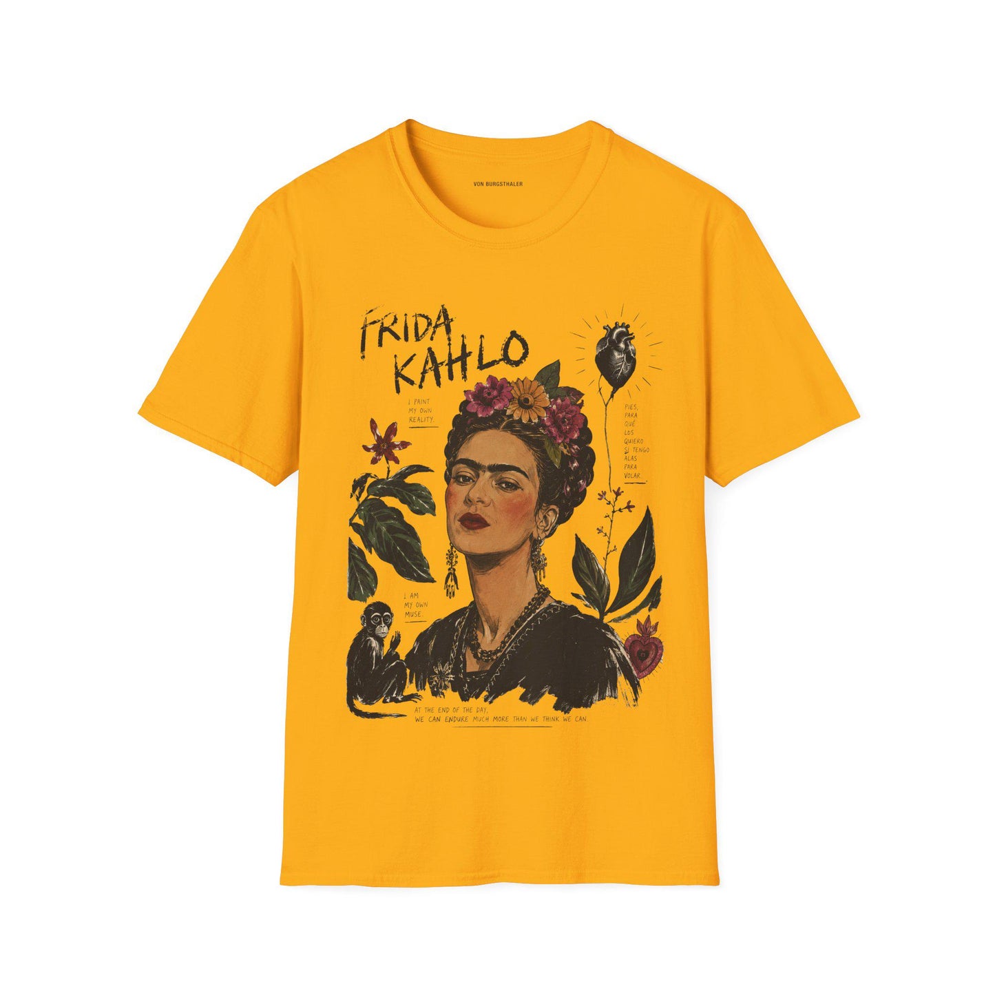 Frida Kahlo T-Shirt, Vintage Artist Graphic Tee, Painter Portrait Shirt, Feminist Icon Top, Aesthetic Fine Art Gift, Botanical Art Shirt