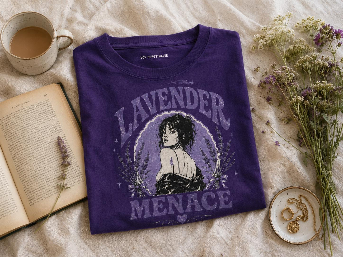 Lavender Menace Shirt, Vintage Lesbian Rights Graphic Tee, Retro Queer Feminist T-Shirt, Sapphic Pride Top, 70s Dyke Activist Apparel