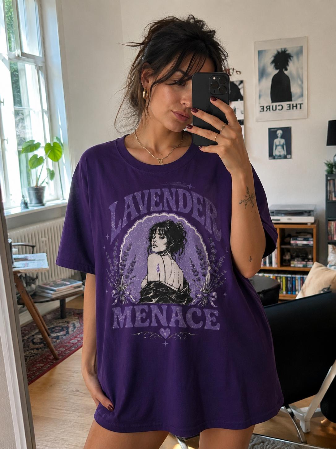 Lavender Menace Shirt, Vintage Lesbian Rights Graphic Tee, Retro Queer Feminist T-Shirt, Sapphic Pride Top, 70s Dyke Activist Apparel
