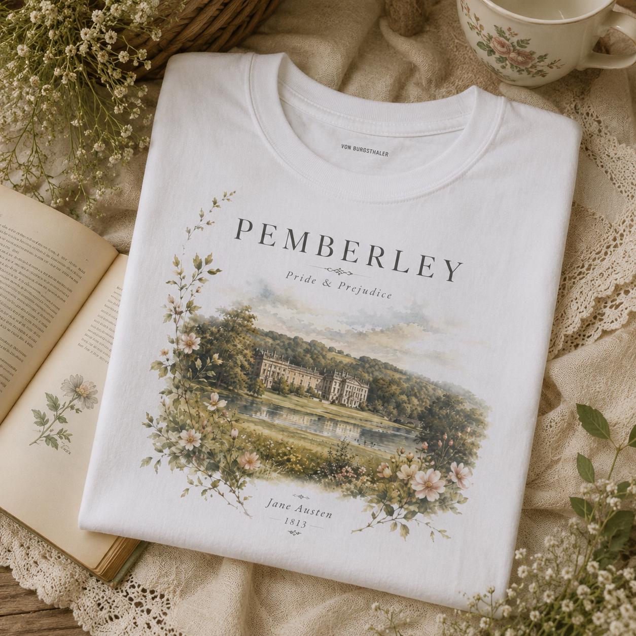 Pride and Prejudice Pemberley Shirt Shirt Booklover T-shirt Jane Austen Fandom Merch Pemberley Tshirt Bookish Painting Tee Book Art Gift
