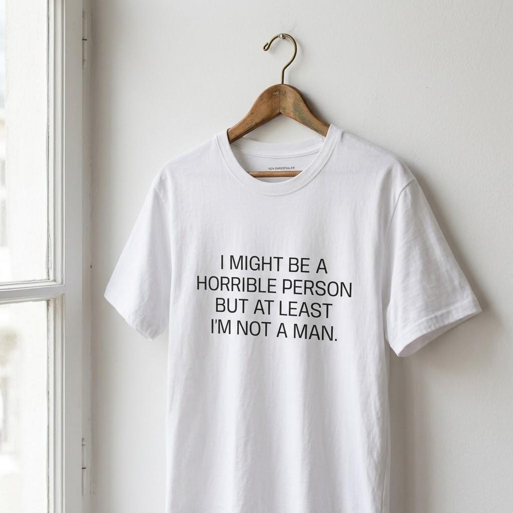 Sarcastic Feminist T-Shirt, Funny Quote Shirt, At Least Im Not A Man Tee, Snarky Women Humor Top, Edgy Graphic Tee, Feminist Gift