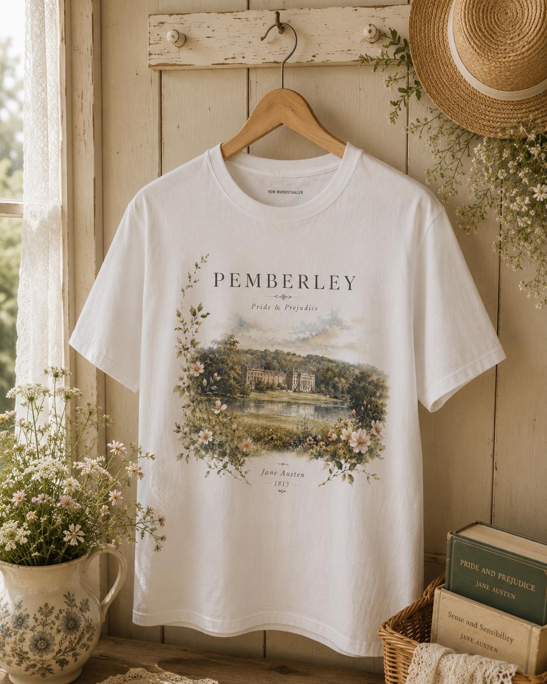 Pride and Prejudice Pemberley Shirt Shirt Booklover T-shirt Jane Austen Fandom Merch Pemberley Tshirt Bookish Painting Tee Book Art Gift