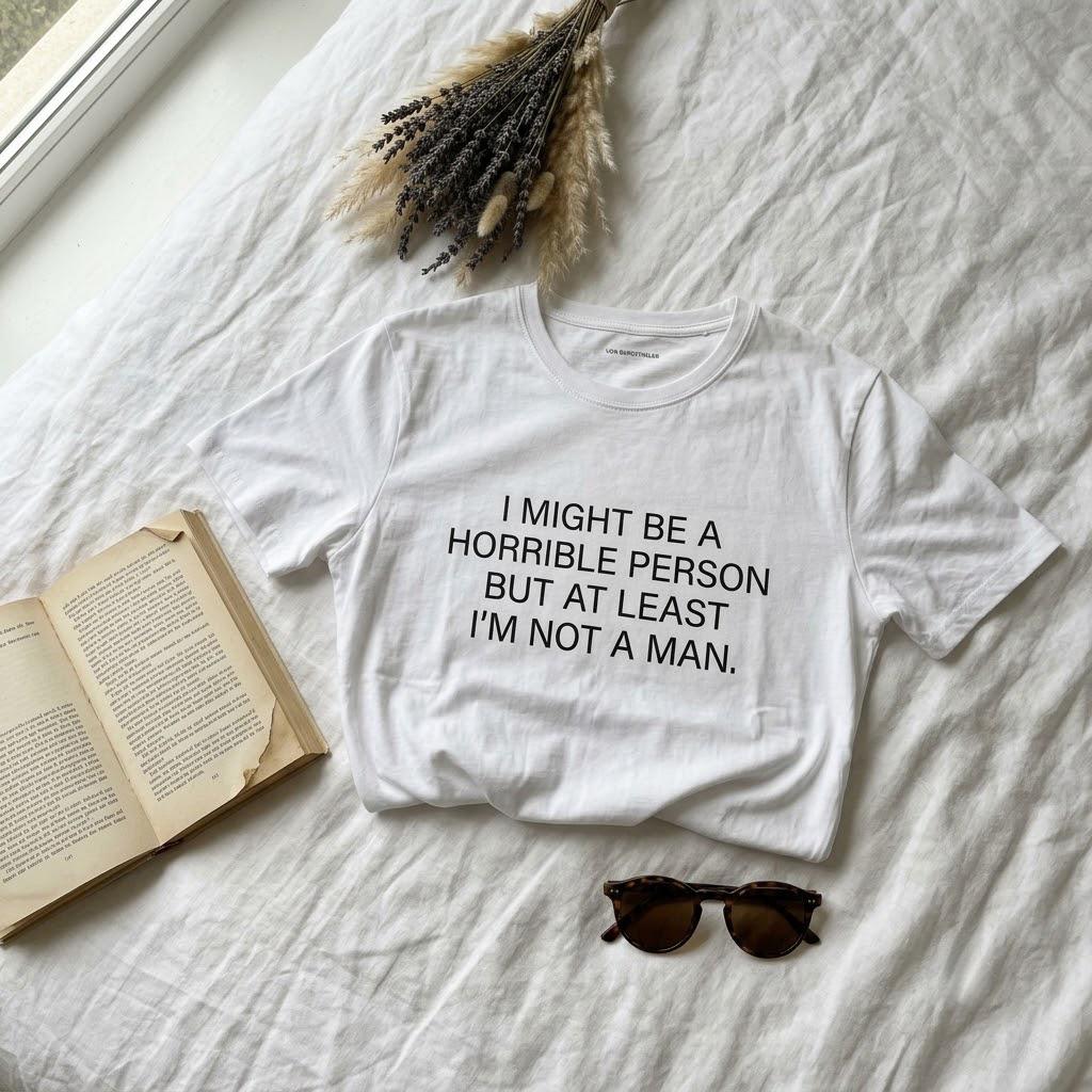 Sarcastic Feminist T-Shirt, Funny Quote Shirt, At Least Im Not A Man Tee, Snarky Women Humor Top, Edgy Graphic Tee, Feminist Gift
