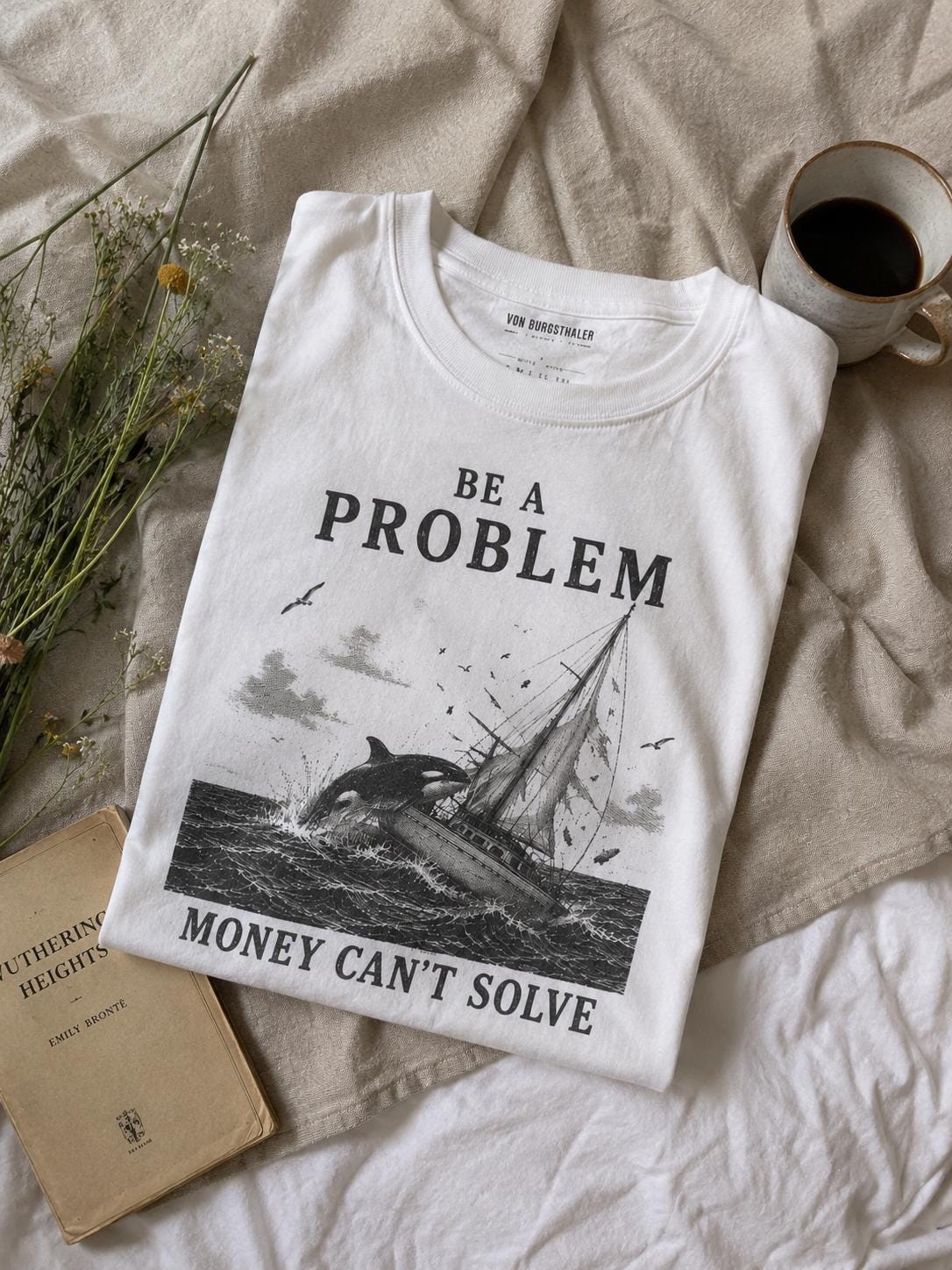 Be A Problem Money Can't Solve Shirt, Orca Yacht Attack T-Shirt, Sarcastic Funny Meme Graphic Tee, Vintage Nautical Offshore Top
