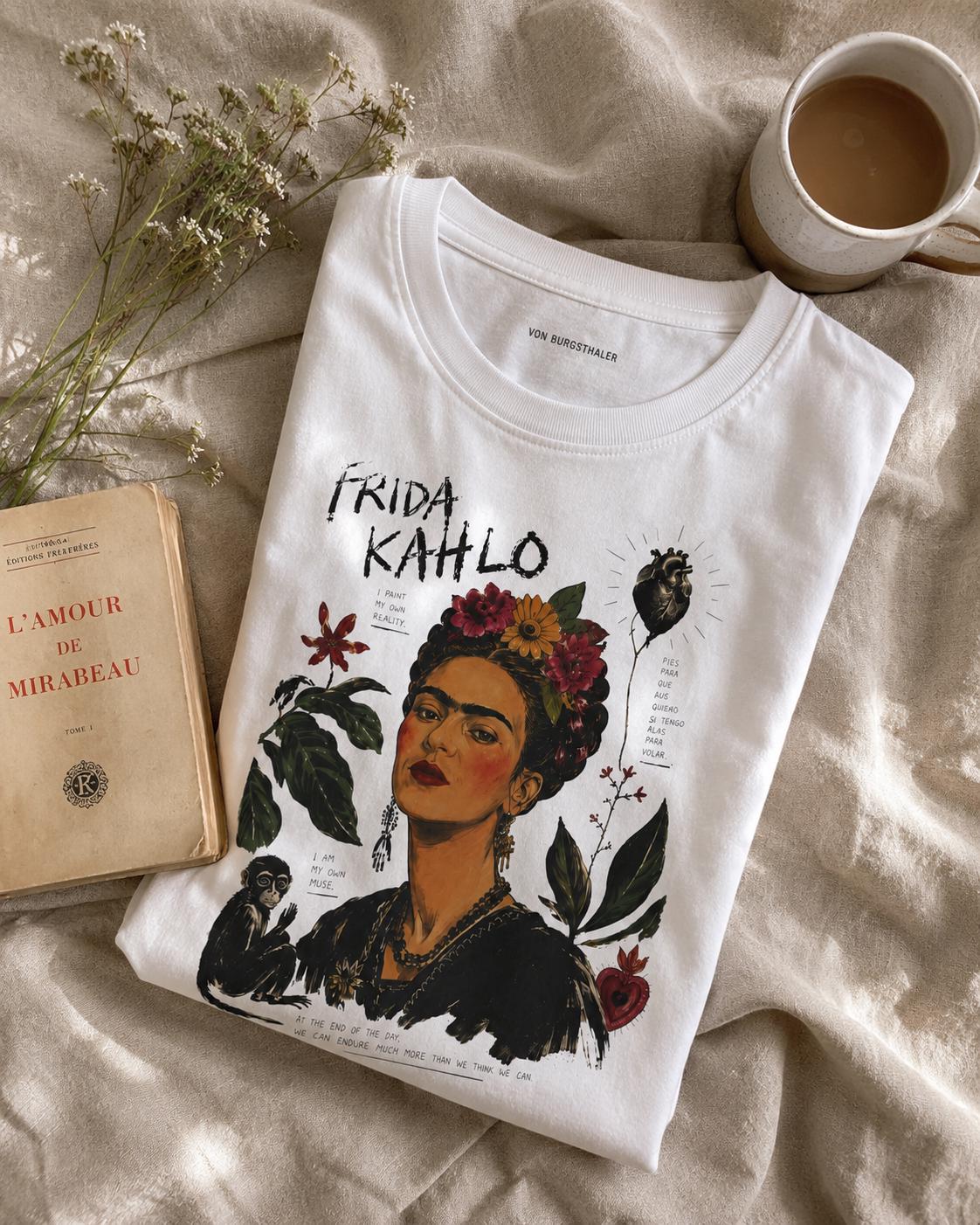 Frida Kahlo T-Shirt, Vintage Artist Graphic Tee, Painter Portrait Shirt, Feminist Icon Top, Aesthetic Fine Art Gift, Botanical Art Shirt