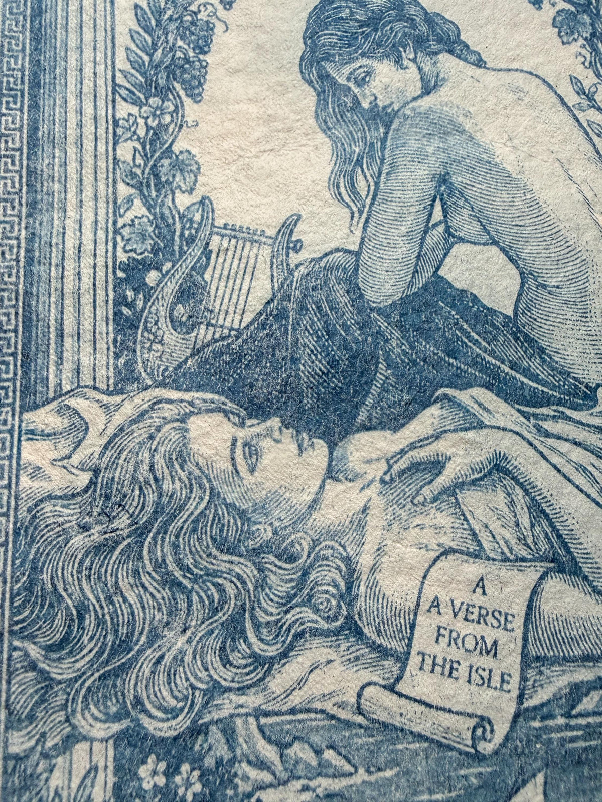 Lesbian Lovers Cyanotype Print, Original Handmade Blue Art on Cotton Rag Paper, A4, Romantic Sapphic Wall Art