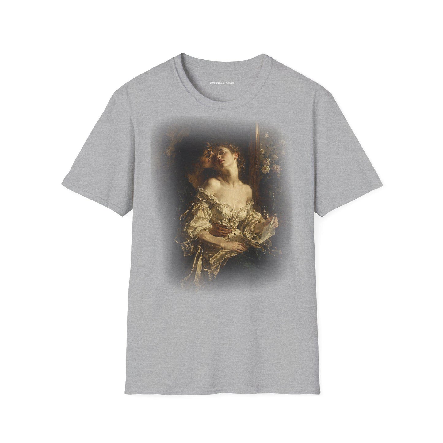 Sapphic Art T-Shirt, Classical Painting Kissing Women Tee, Lesbian WLW Pride Shirt, Vintage Dark Academia Fine Art Graphic Top