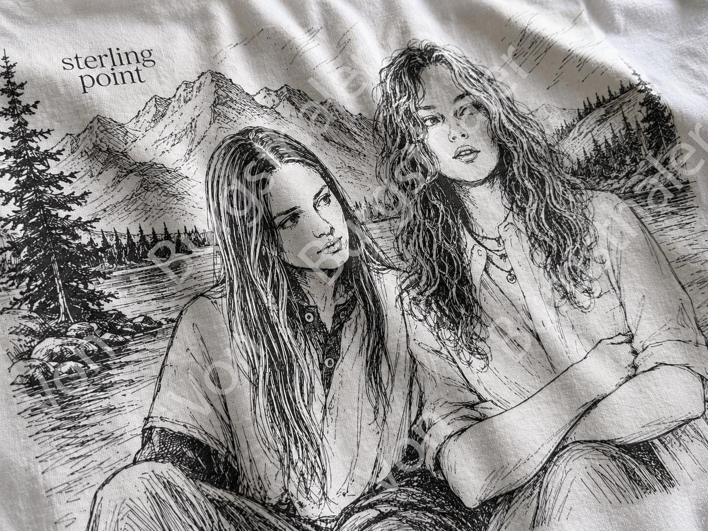 Sterling Point | Ramona and Oona Shirt | Romantic Sapphic T-Shirt | Pencil Drawing | Queer Fashion | Lesbian | Series Merch | Ramoona | Bo
