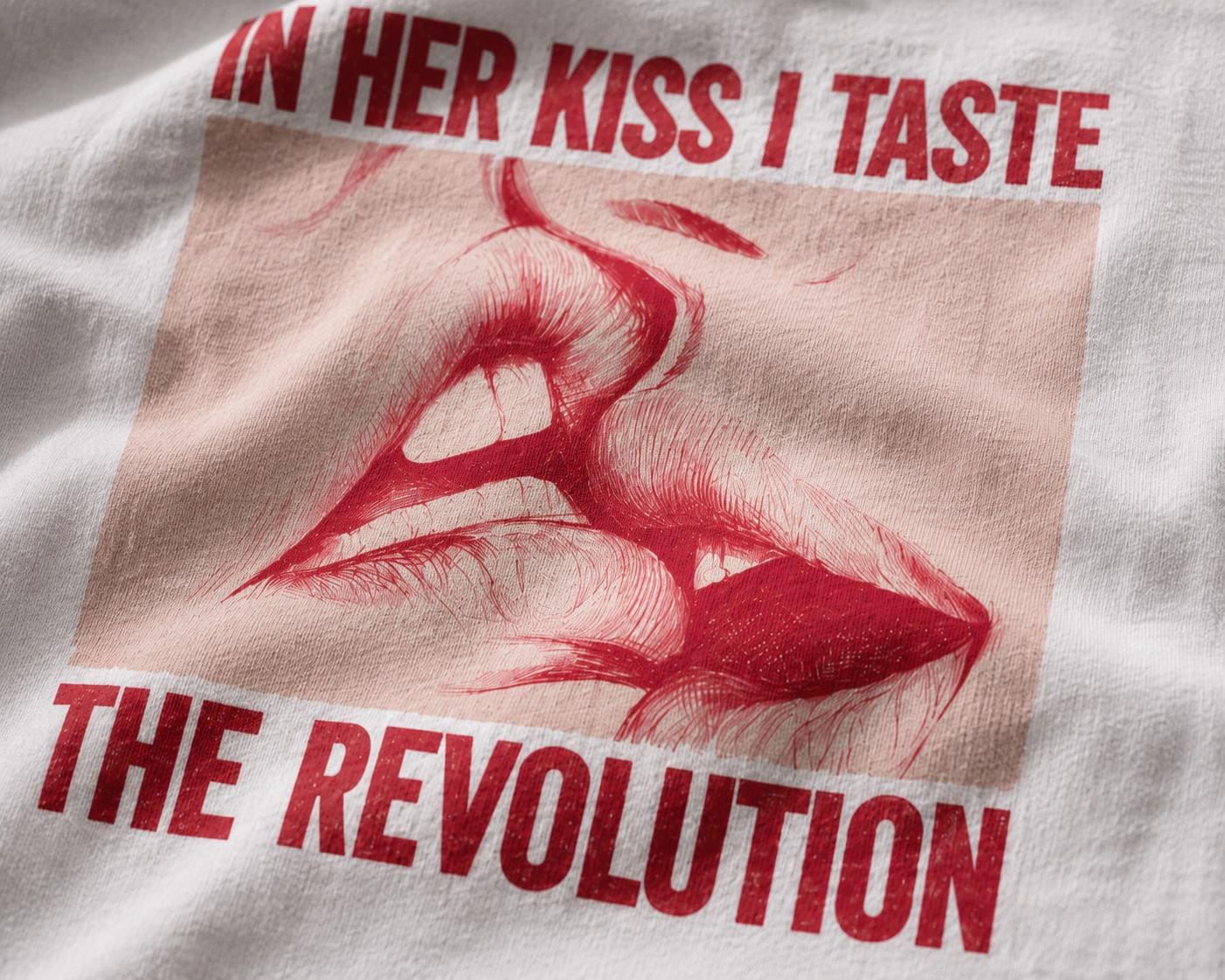 In Her Kiss I Taste The Revolution Shirt | Riot Grrrl Graphic Tee | Sapphic Lesbian Pride T-Shirt, Feminist Punk Rock Top, Queer WLW Apparel