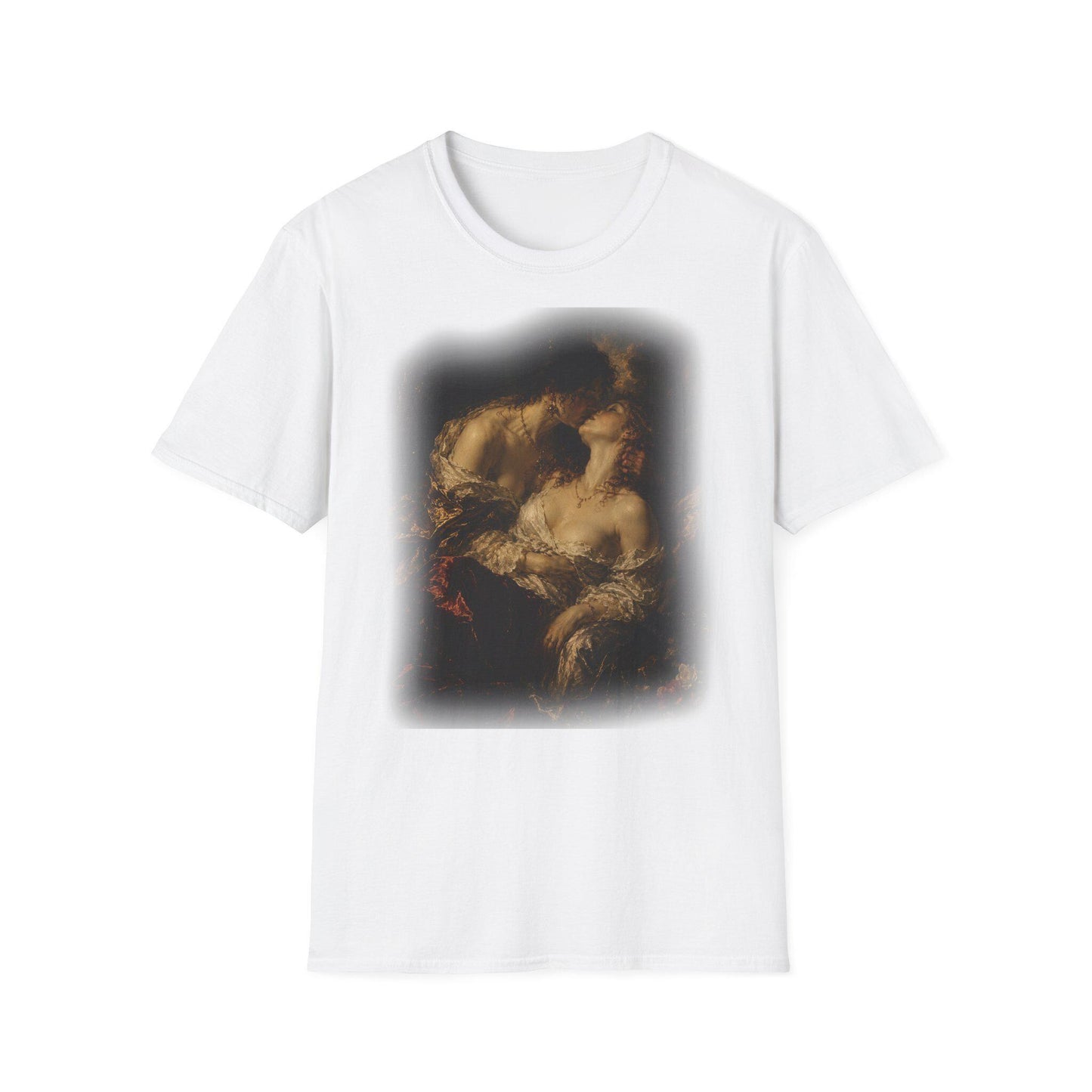Sapphic Art T-Shirt, Classical Painting Kissing Women Tee, Lesbian WLW Pride Shirt, Vintage Dark Academia Fine Art Graphic Top