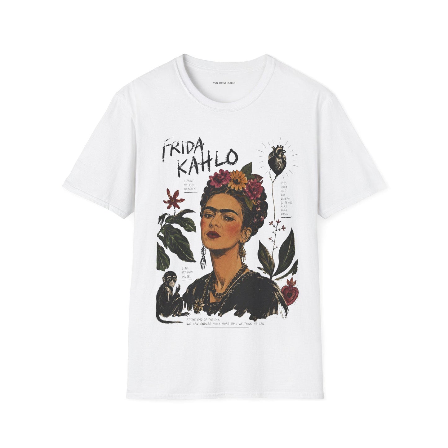 Frida Kahlo T-Shirt, Vintage Artist Graphic Tee, Painter Portrait Shirt, Feminist Icon Top, Aesthetic Fine Art Gift, Botanical Art Shirt