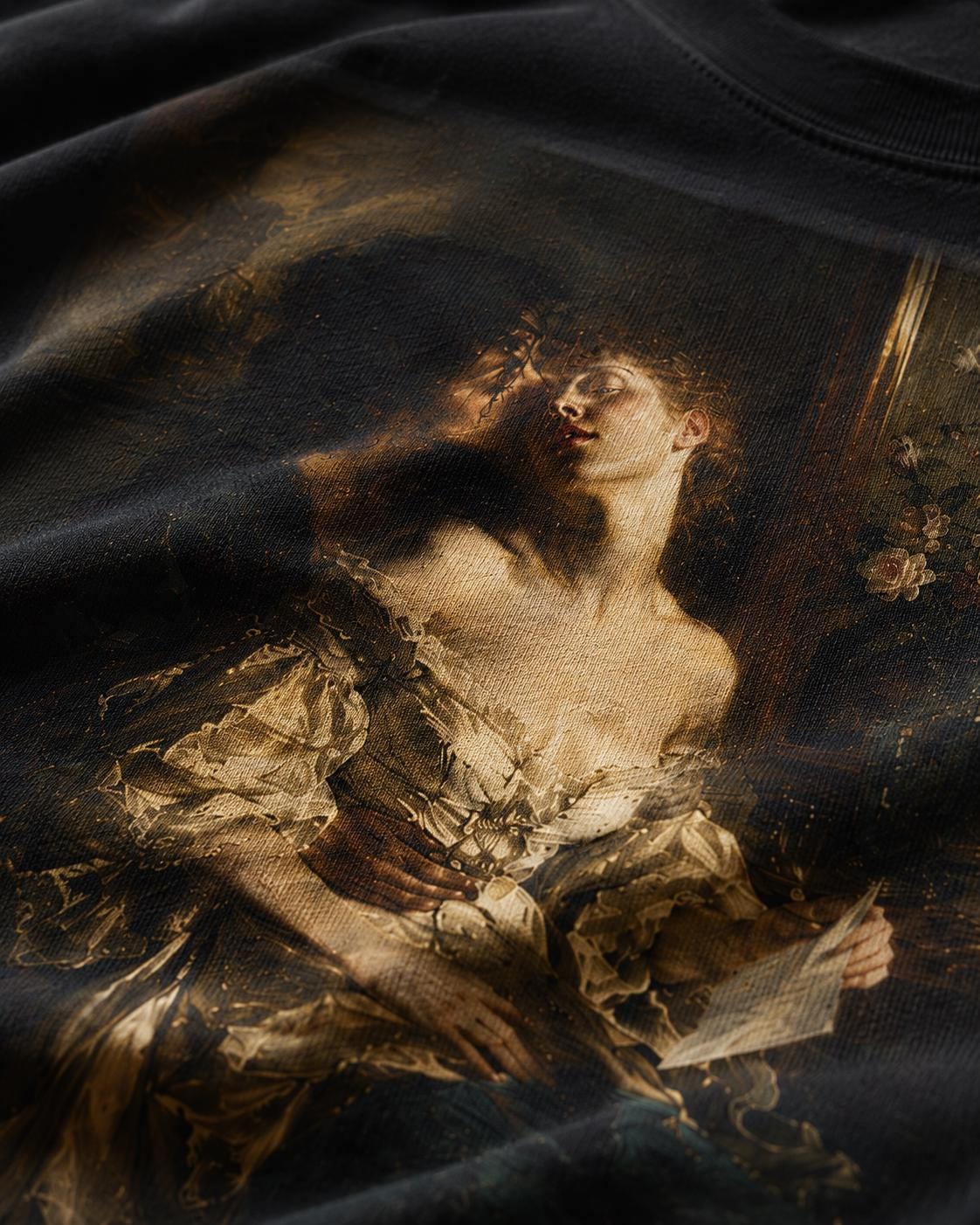 Sapphic Art T-Shirt, Classical Painting Kissing Women Tee, Lesbian WLW Pride Shirt, Vintage Dark Academia Fine Art Graphic Top
