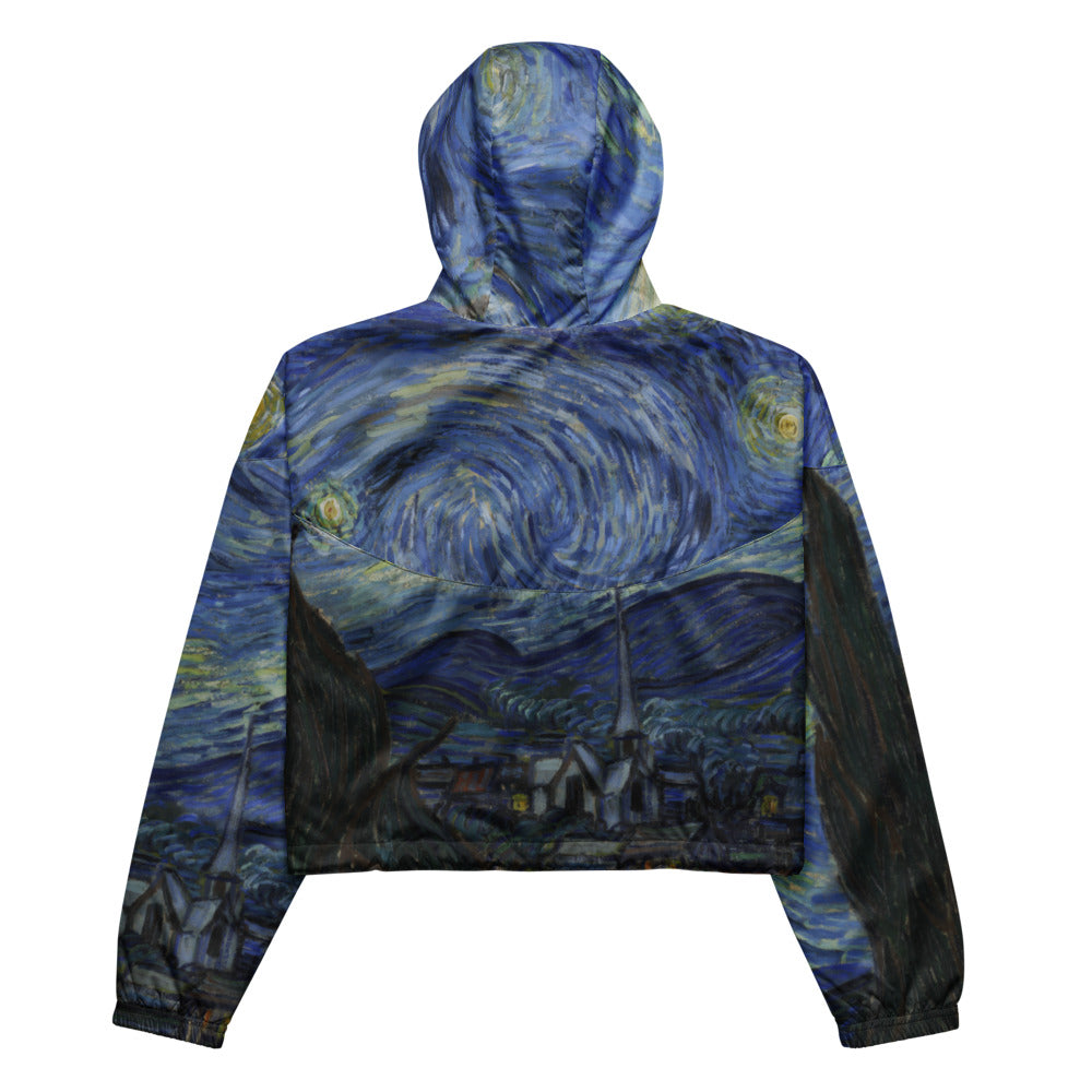 Van Gogh Fine Art Jacket - Starry Night Cropped Windbreaker