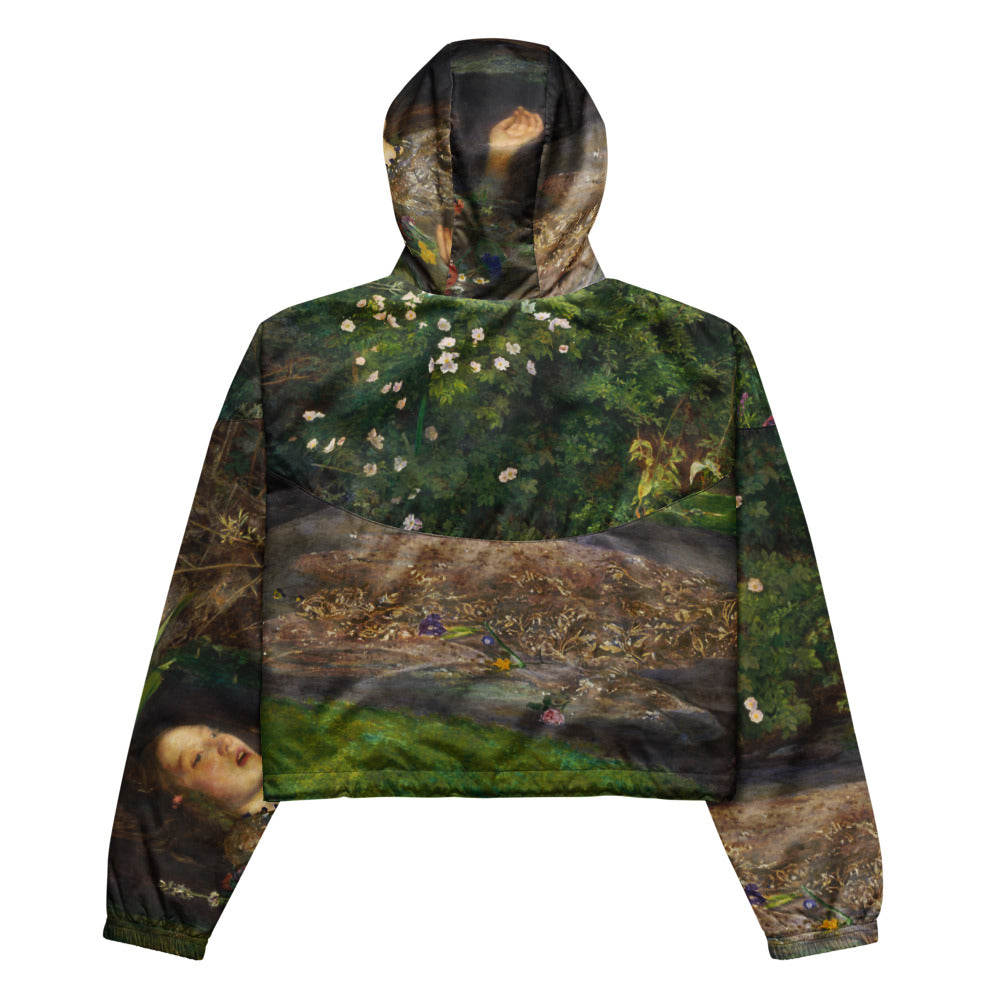 Ophelia Cropped Windbreaker - John Everett Millais Fine Art Jacket