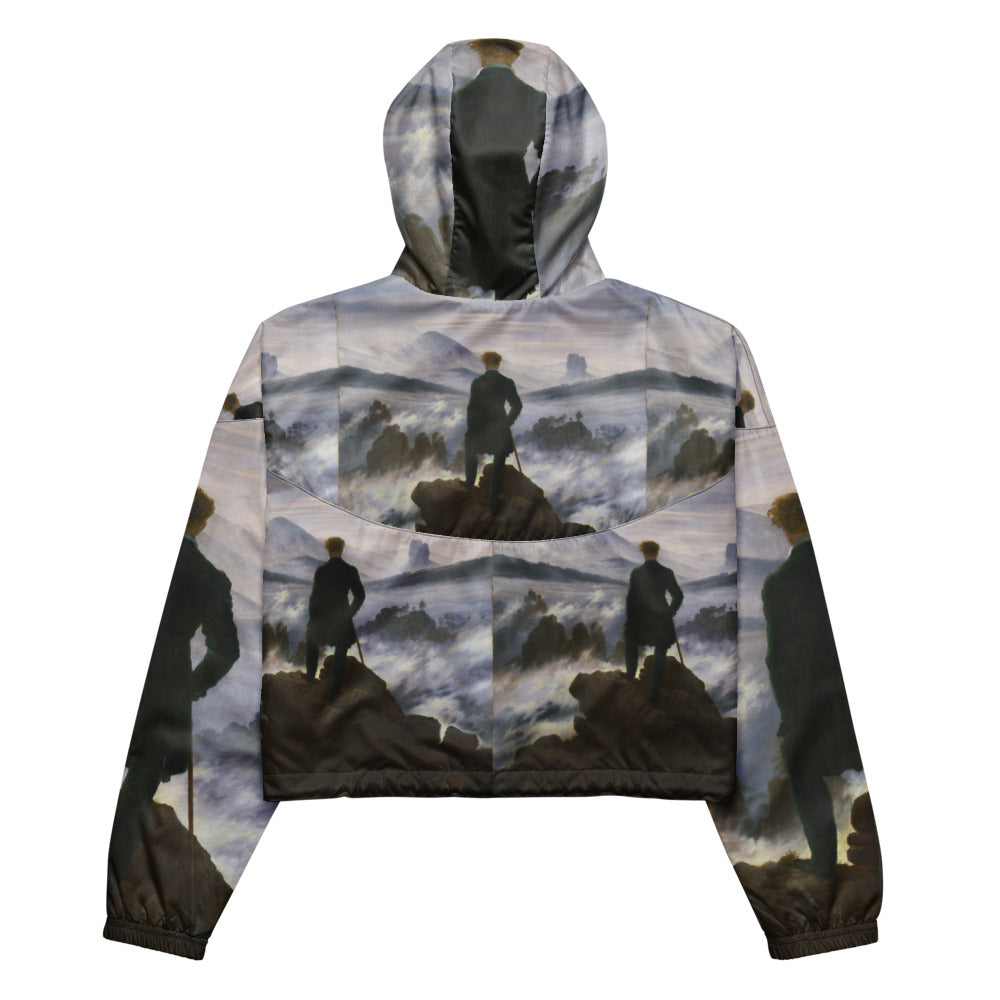 Caspar David Friedrich Fine Art Jacket - Wanderer Above the Sea of Fog Cropped Windbreaker