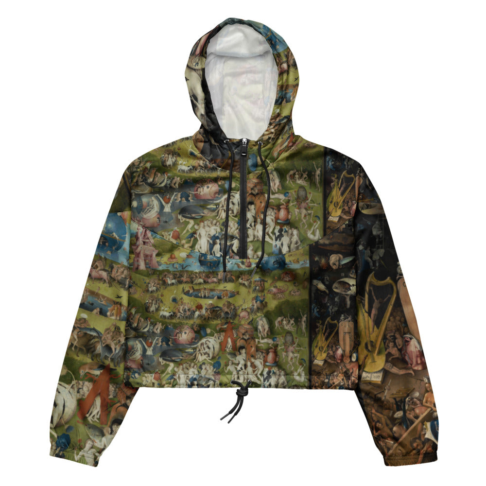 Hieronymus Bosch Fine Art Jacket - Garden of Earthly Delights Cropped Windbreaker
