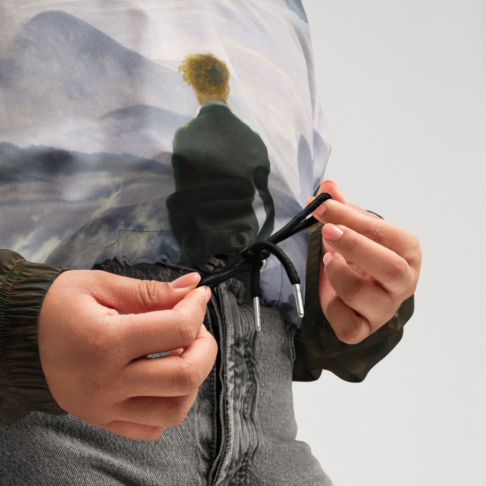 Caspar David Friedrich Fine Art Jacket - Wanderer Above the Sea of Fog Cropped Windbreaker