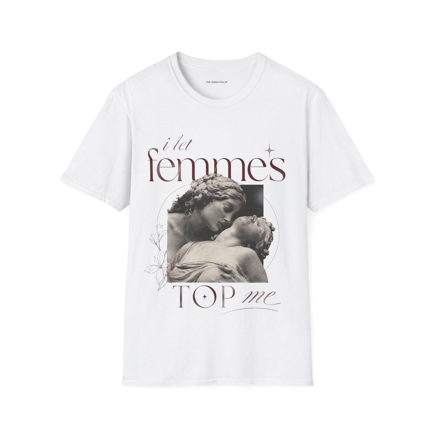 Lesbian - I let femmes top me - oversized Shirt, Lesbian Shirt, Pride Merch, Sapphic LGBT Queer Gift, Lesbian Gifts, WLW, Feminist Tee