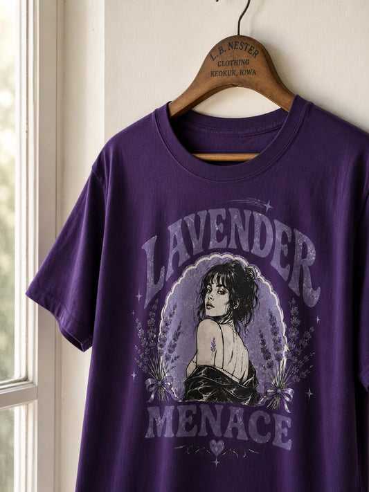 Lavender Menace Shirt, Vintage Lesbian Rights Graphic Tee, Retro Queer Feminist T-Shirt, Sapphic Pride Top, 70s Dyke Activist Apparel