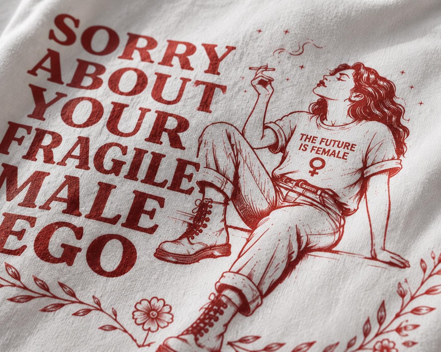 Sorry About Your Fragile Male Ego Shirt, Feminist Graphic Tee, Retro Sarcastic Women Shirt, The Future Is Female Top, Girl Power Shirt