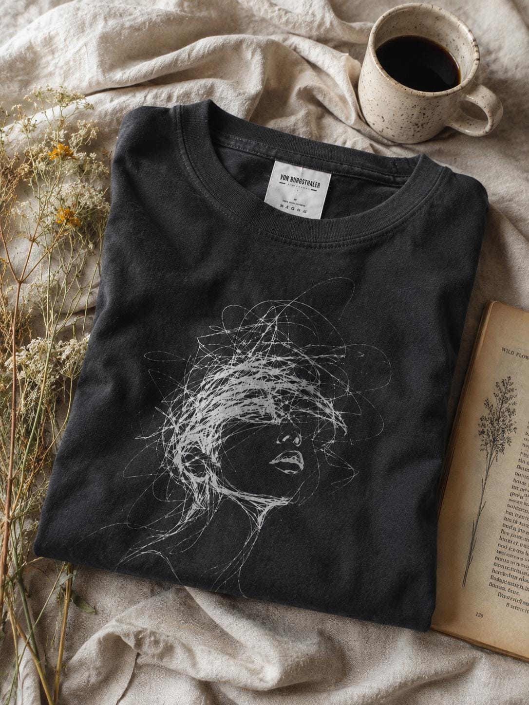 Internal Noise Graphic Tee, Brutalist Streetwear T-Shirt, Minimal Line Art Shirt, Overthinking Abstract Face Art, Dark Aesthetic Unisex Top