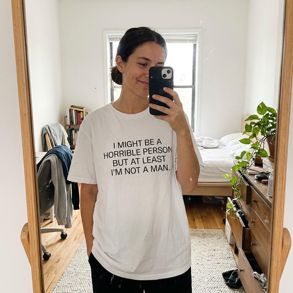 Sarcastic Feminist T-Shirt, Funny Quote Shirt, At Least Im Not A Man Tee, Snarky Women Humor Top, Edgy Graphic Tee, Feminist Gift