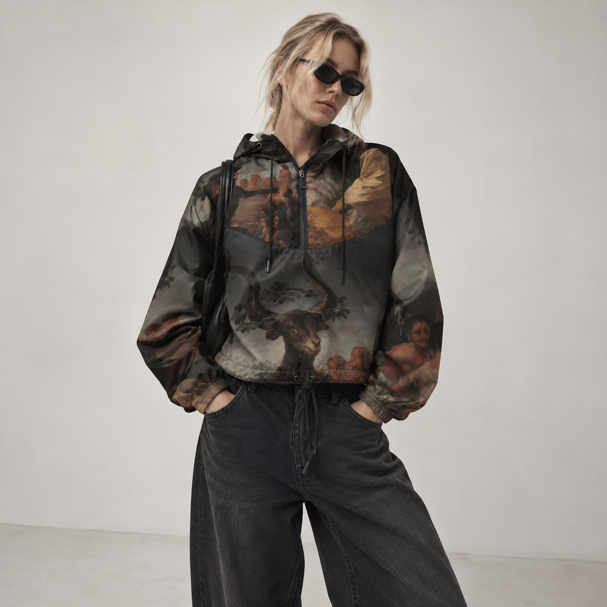 Francisco Goya Fine Art Jacket - Witches Sabbath Cropped Windbreaker