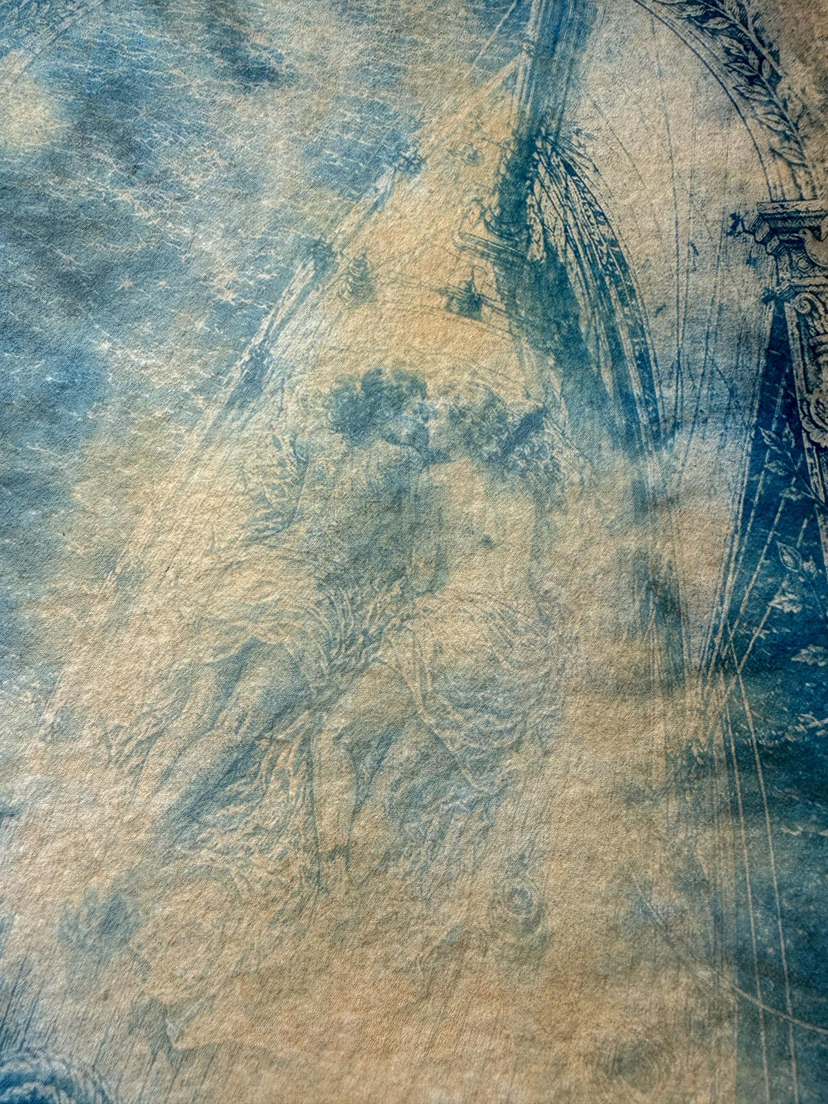 Lesbian Lovers Cyanotype Print, Original Handmade Blue Art on Cotton Rag Paper, A4, Romantic Sapphic Wall Art, Sailing, Boat, Water, Sea