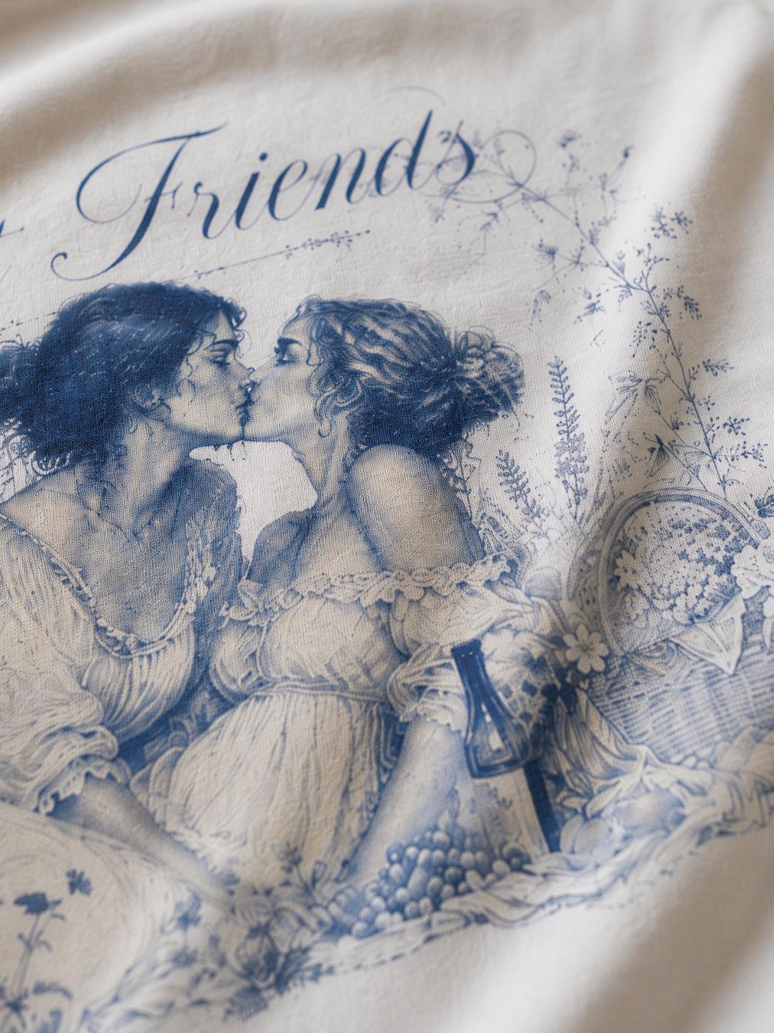 Just Friends | Lesbian Graphic Tee | oversized Shirt | Sapphic LGBT Queer | Feminist | Girls support Girls | Girl power