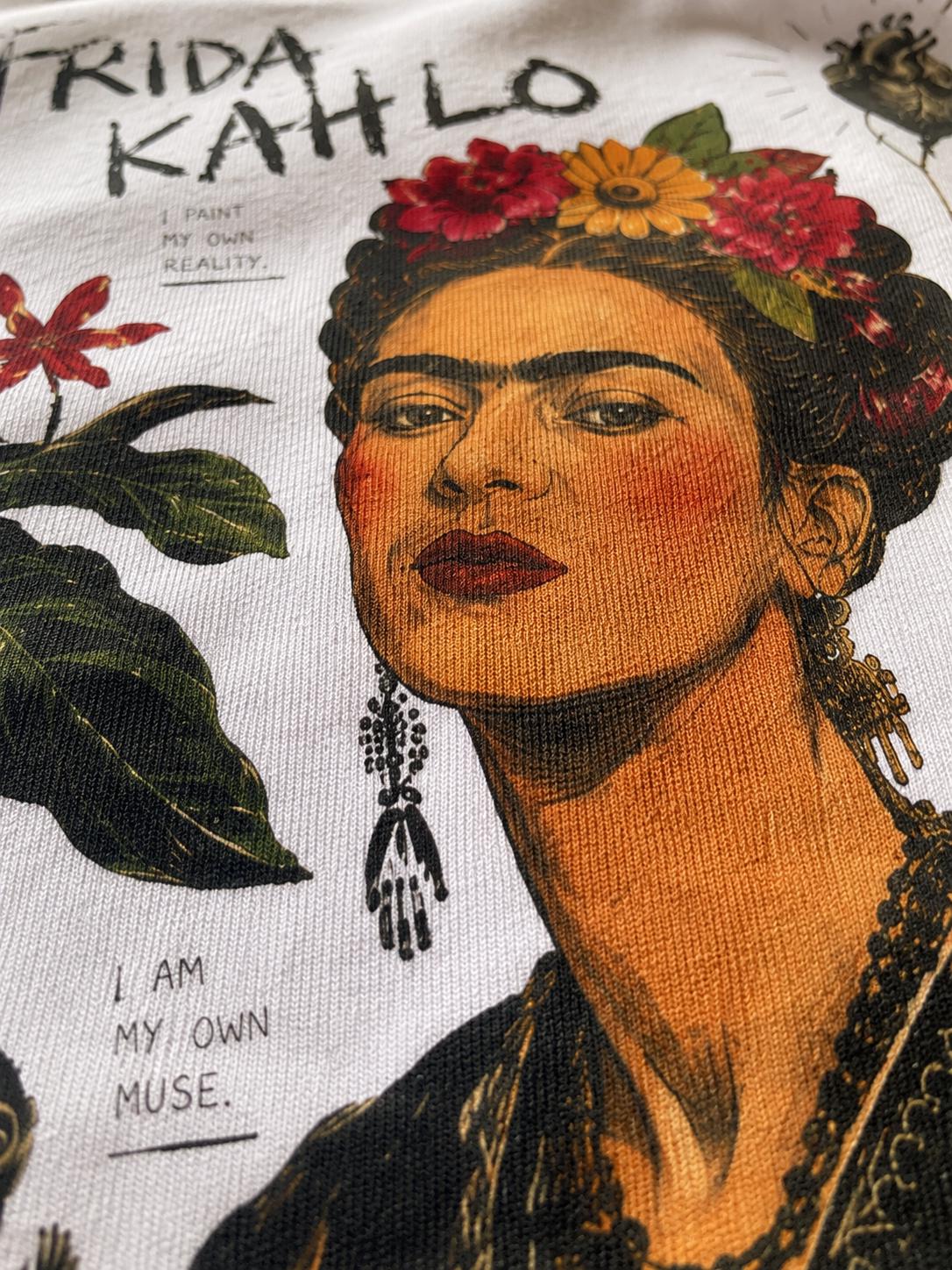 Frida Kahlo T-Shirt, Vintage Artist Graphic Tee, Painter Portrait Shirt, Feminist Icon Top, Aesthetic Fine Art Gift, Botanical Art Shirt