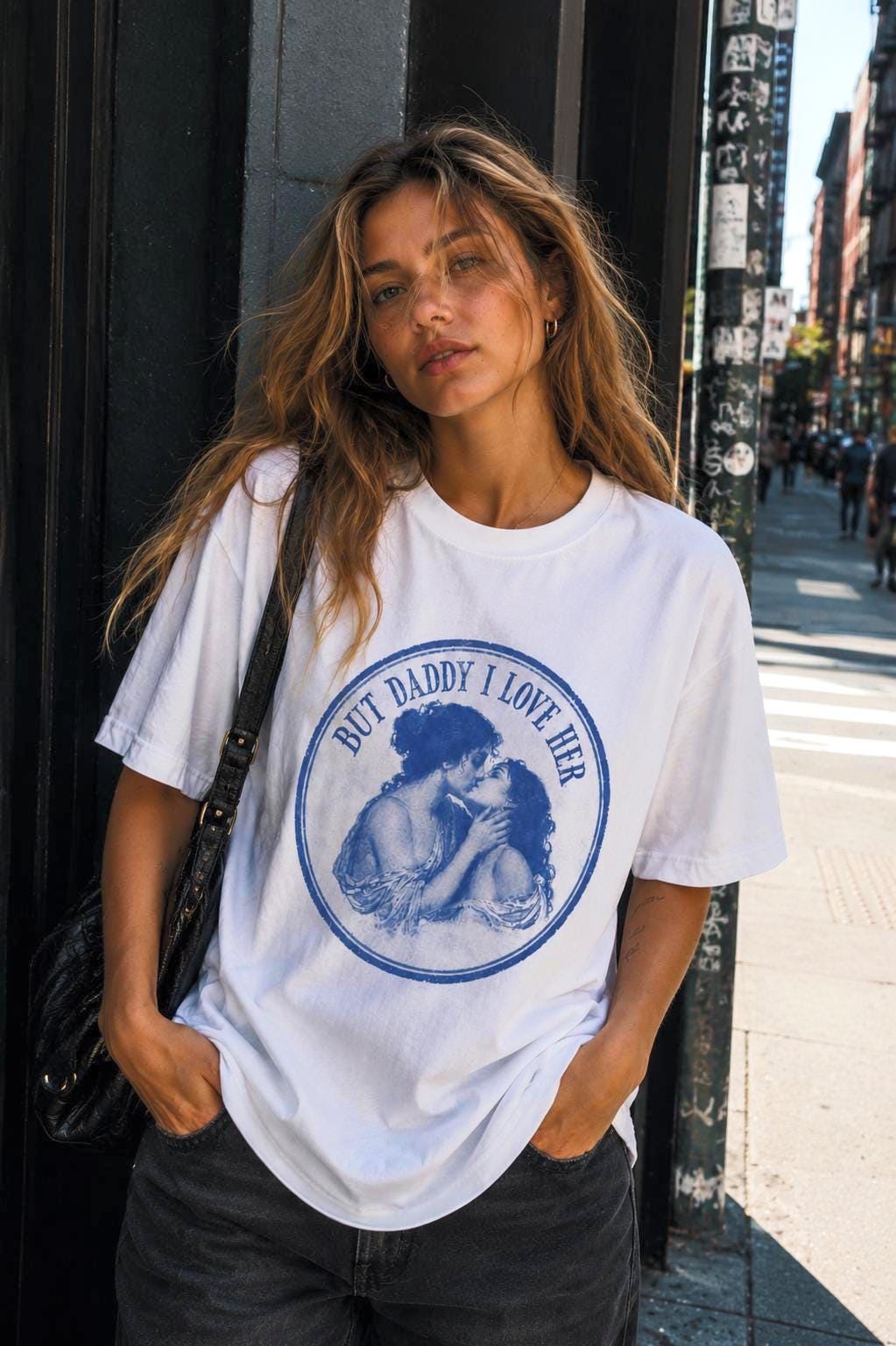TOO PRETTY to be with men | Lesbian Graphic Tee | oversized Shirt | Sapphic LGBT Queer | Feminist | Girls support Girls | Girl power