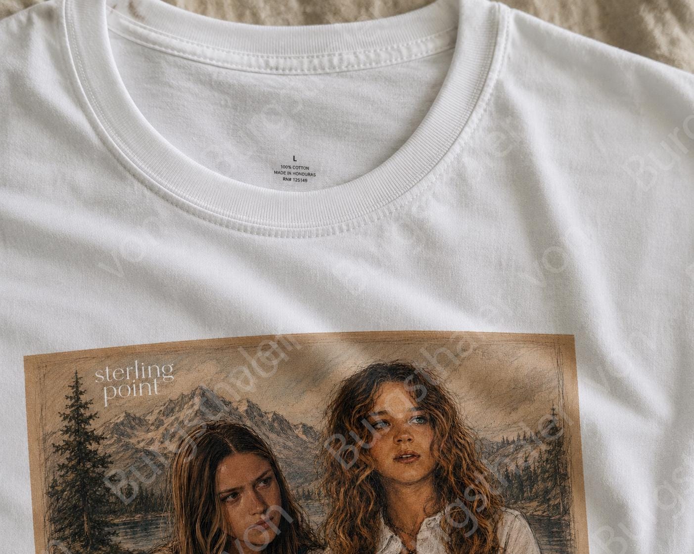 Sterling Point | Ramona and Oona Shirt | Romantic Sapphic Top | Pencil Drawing | Queer Fashion | Lesbian | Series Merch | Ramoona | Bo