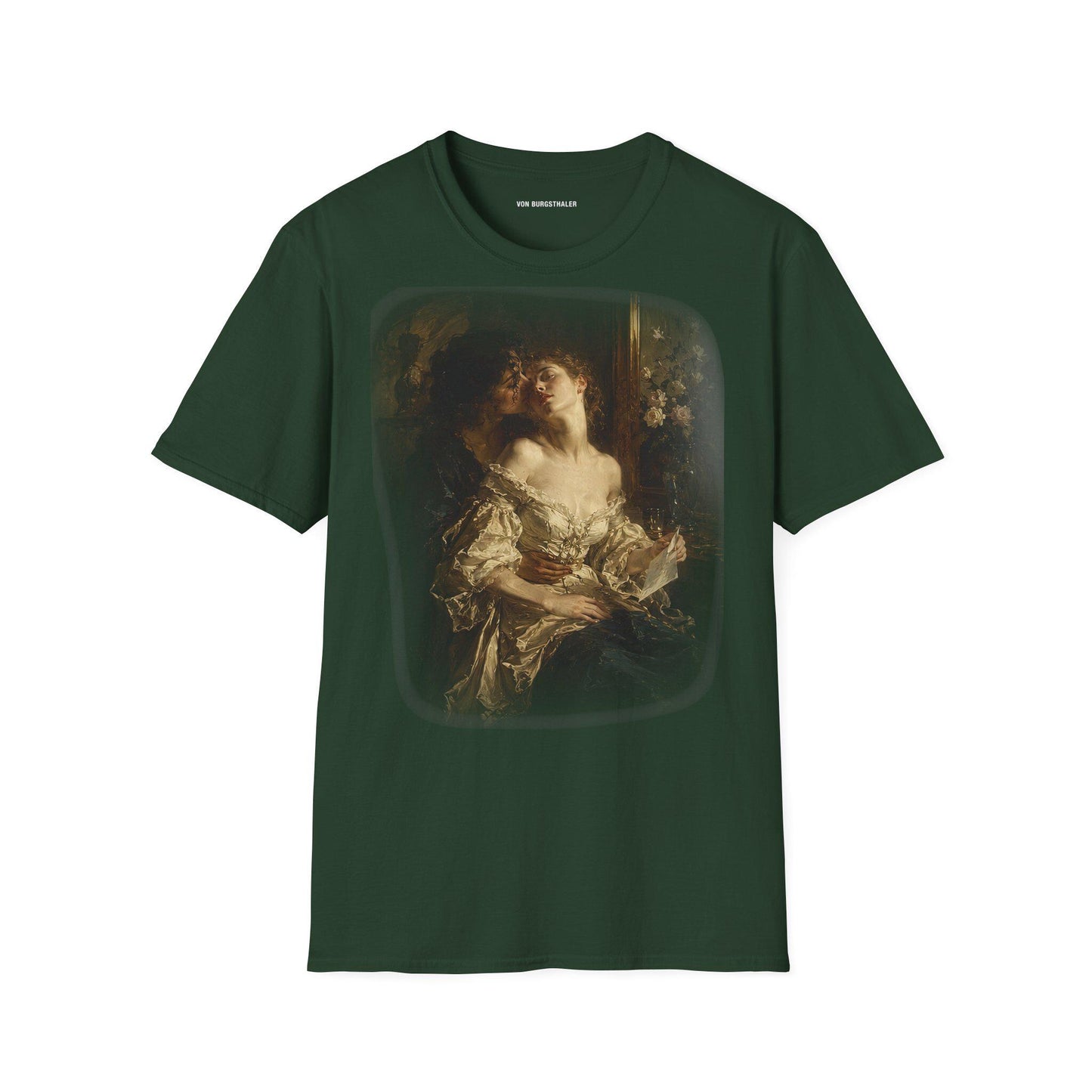 Sapphic Art T-Shirt, Classical Painting Kissing Women Tee, Lesbian WLW Pride Shirt, Vintage Dark Academia Fine Art Graphic Top