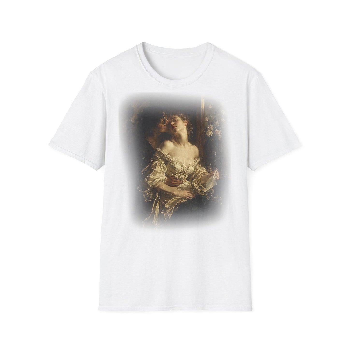 Sapphic Art T-Shirt, Classical Painting Kissing Women Tee, Lesbian WLW Pride Shirt, Vintage Dark Academia Fine Art Graphic Top