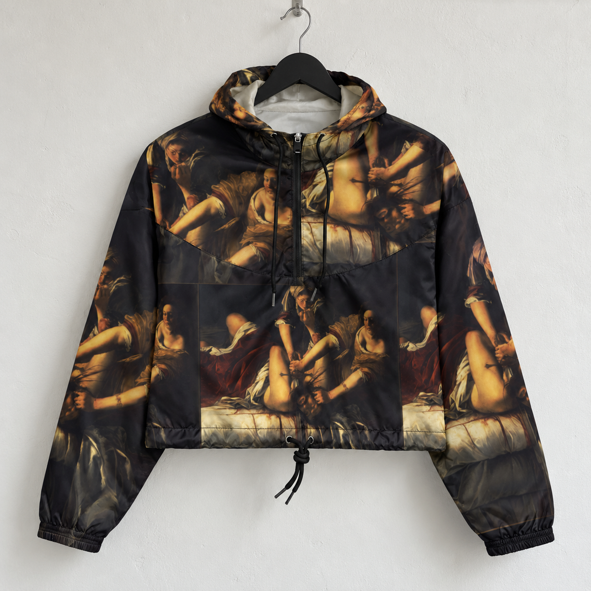 Artemisia Gentileschi Fine Art Jacket - Judith Beheading Holofernes Cropped Windbreaker
