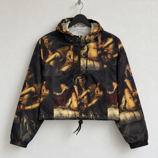 Artemisia Gentileschi Fine Art Jacket - Judith Beheading Holofernes Cropped Windbreaker