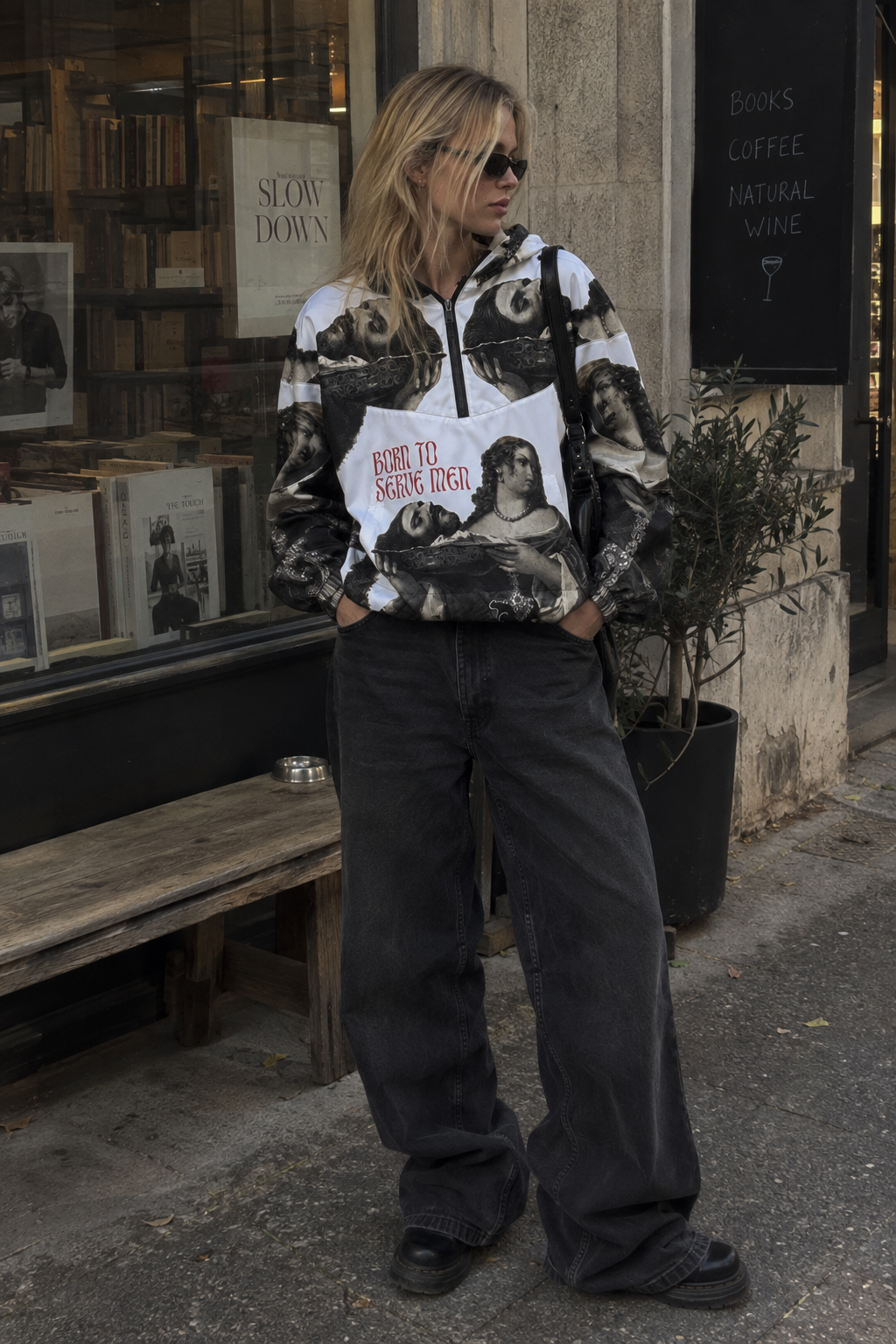 Salome Fine Art Jacket - Born To Serve Men Cropped Windbreaker