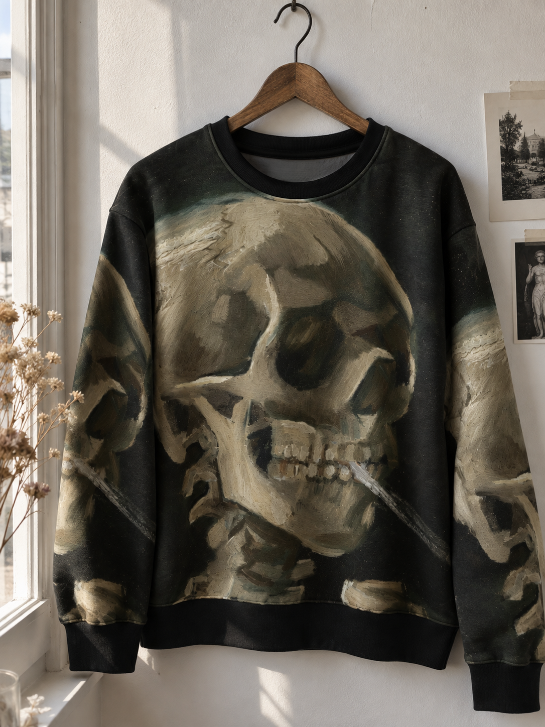 Van Gogh Skull All-Over Print Sweatshirt