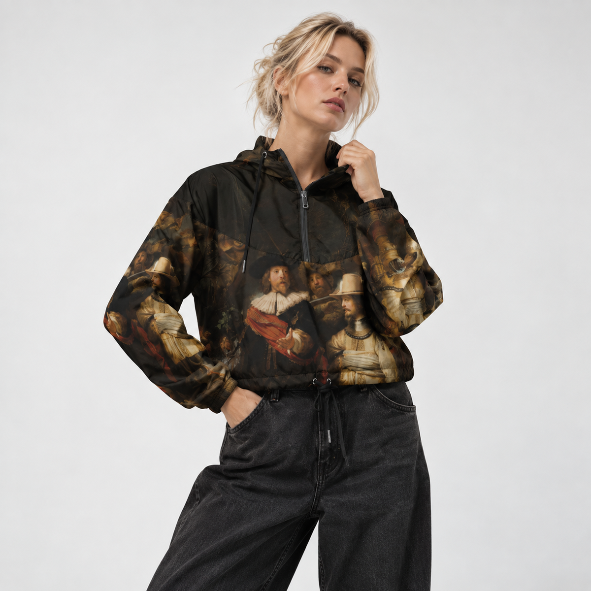 Rembrandt Fine Art Jacket - The Night Watch Cropped Windbreaker