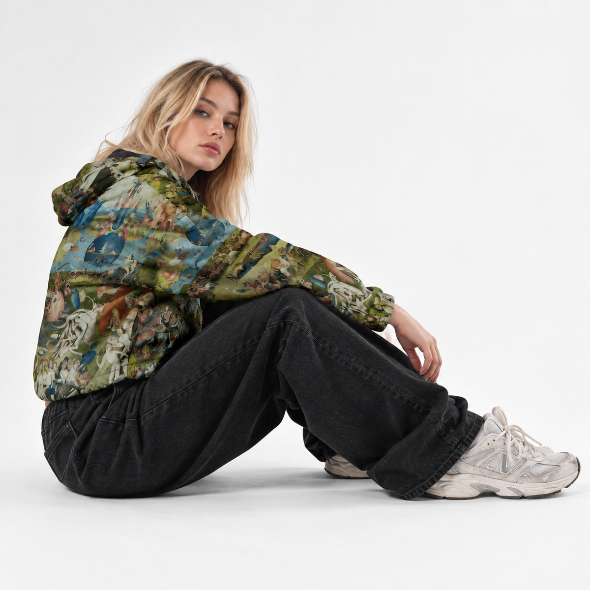 Hieronymus Bosch Fine Art Jacket - Garden of Earthly Delights Cropped Windbreaker