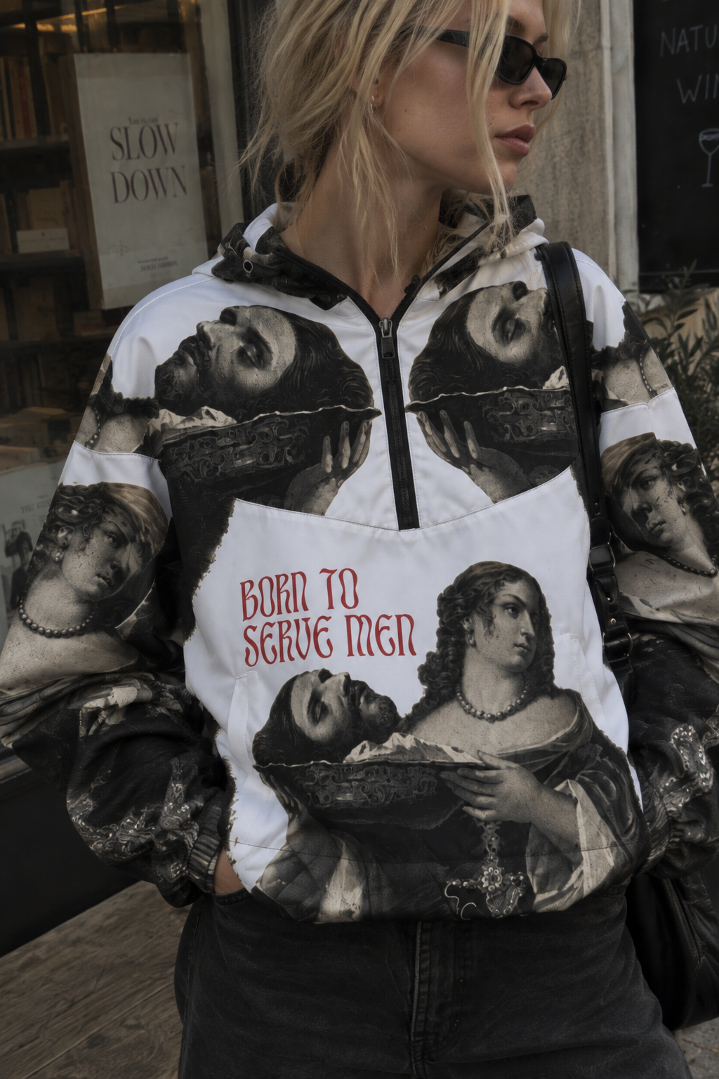 Salome Fine Art Jacket - Born To Serve Men Cropped Windbreaker
