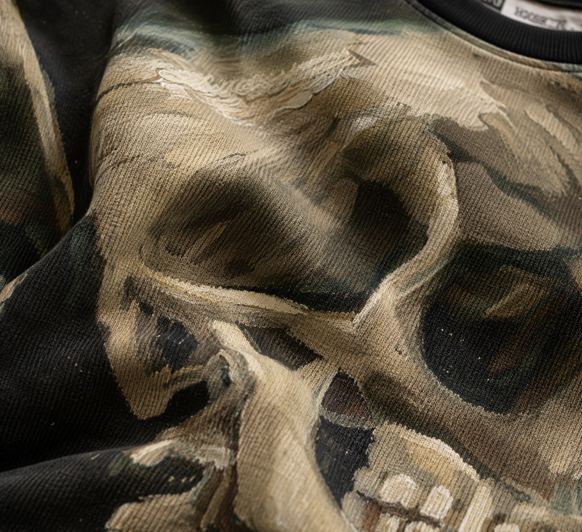 Van Gogh Skull All-Over Print Sweatshirt