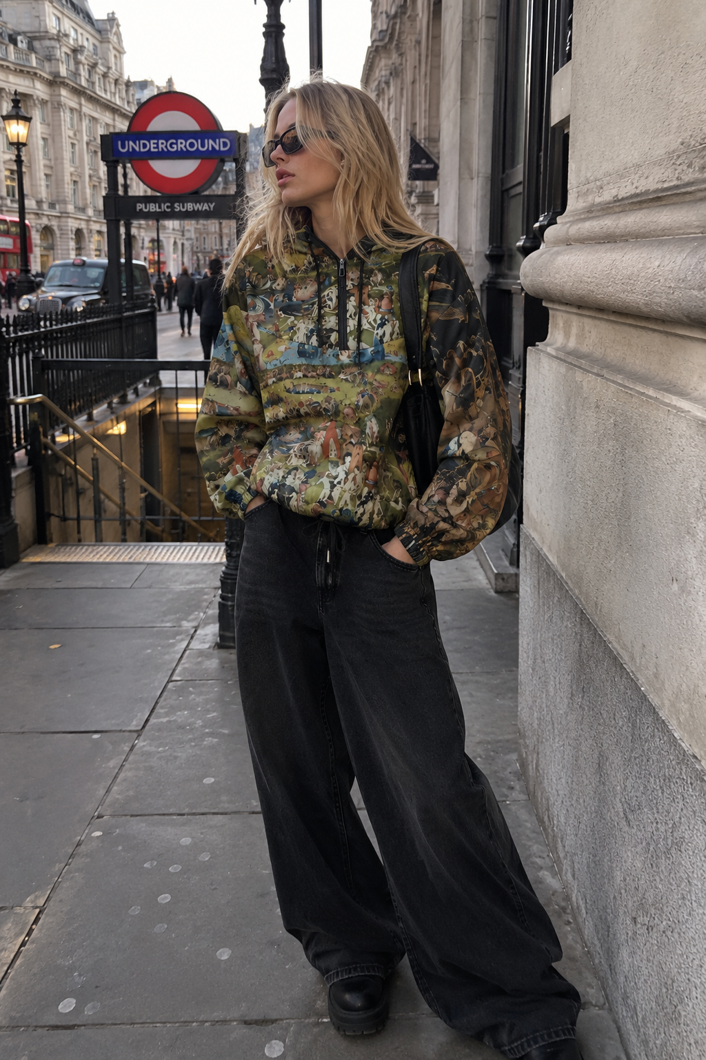 Hieronymus Bosch Fine Art Jacket - Garden of Earthly Delights Cropped Windbreaker